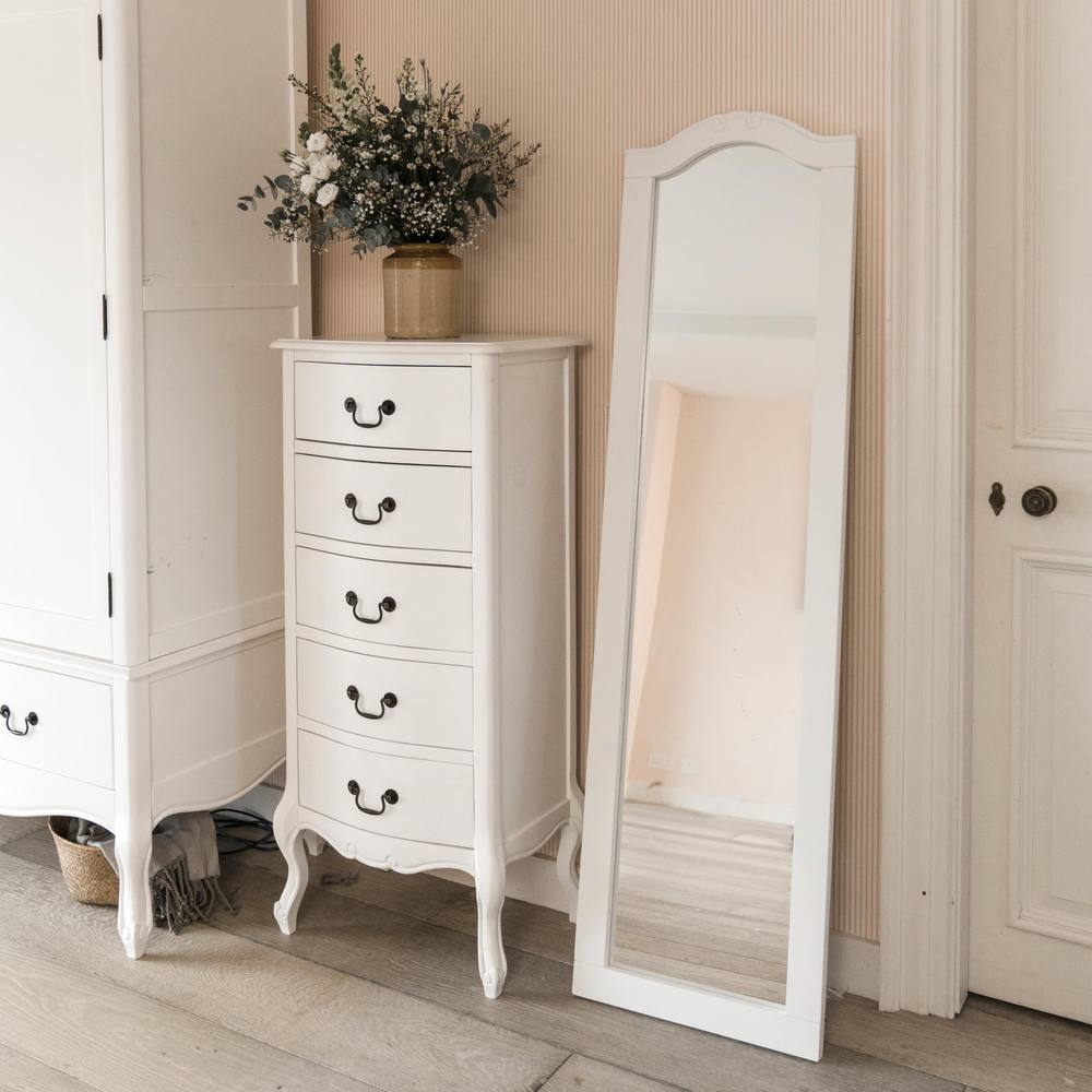 Statement Furniture Juliette Large Full Length Leaner Mirror 45x165cm in White