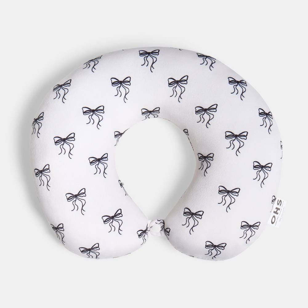 OHS Neck Pillow Travel Support U Shape Soft Head Rest Cushion in White