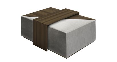 Astaire Modular Coffee Table Set Footstool in Squirrel Cotton Matt Velvet - sofa.com