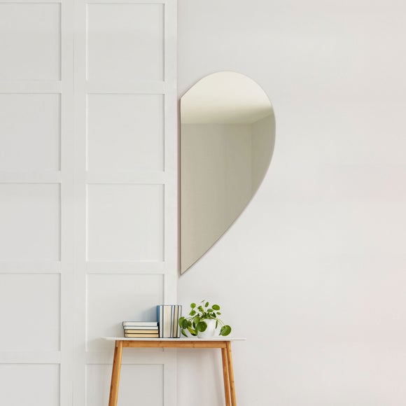 Wing Frameless Right Half Heart Wall Mirror