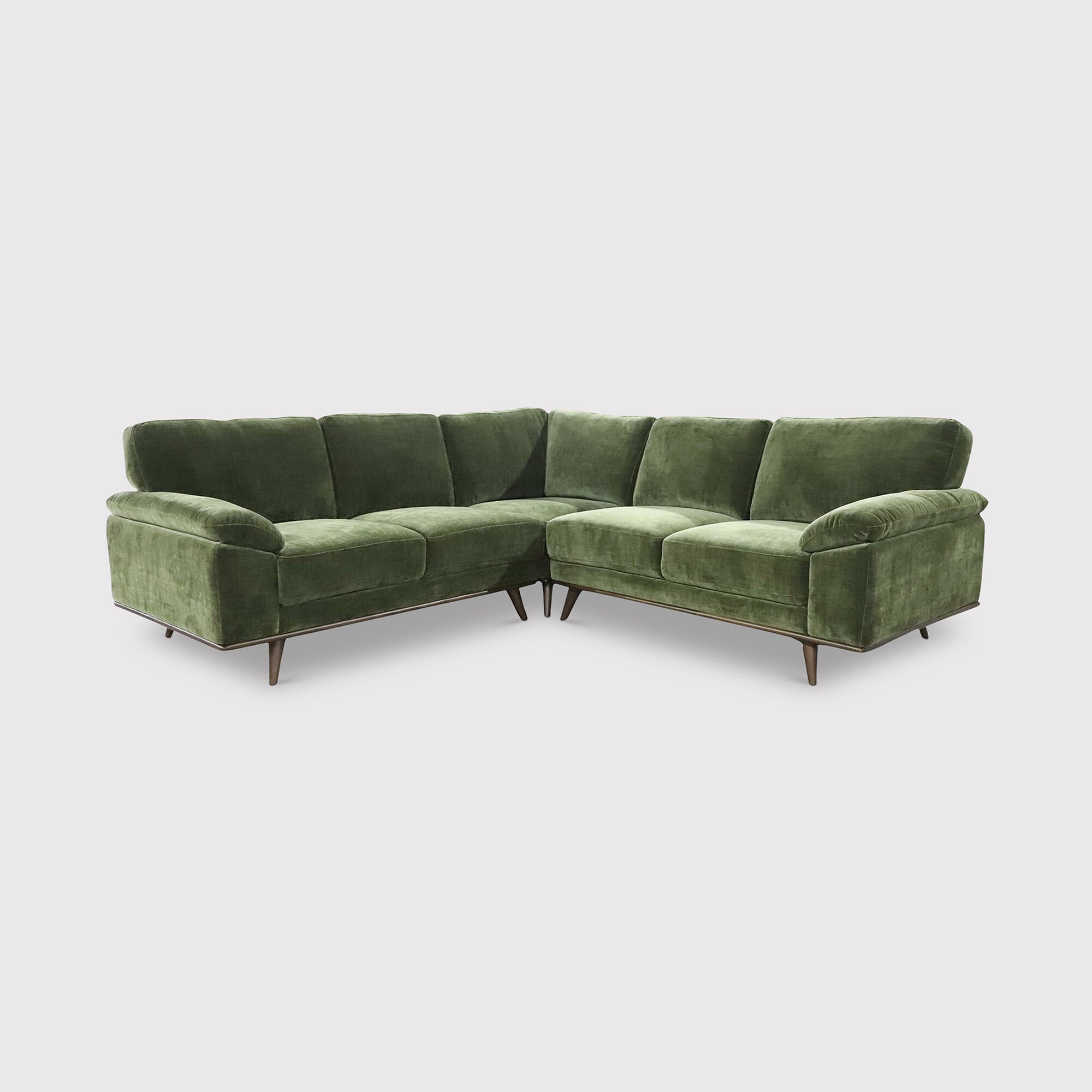 Bowes Large Corner Sofa, Green Fabric | Barker & Stonehouse
