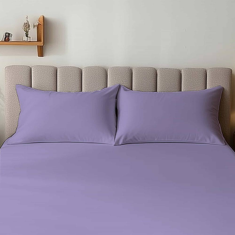 Snug City Microfibre Soft Touch Plain Dyed Housewife Pillowcase Pair in Lilac