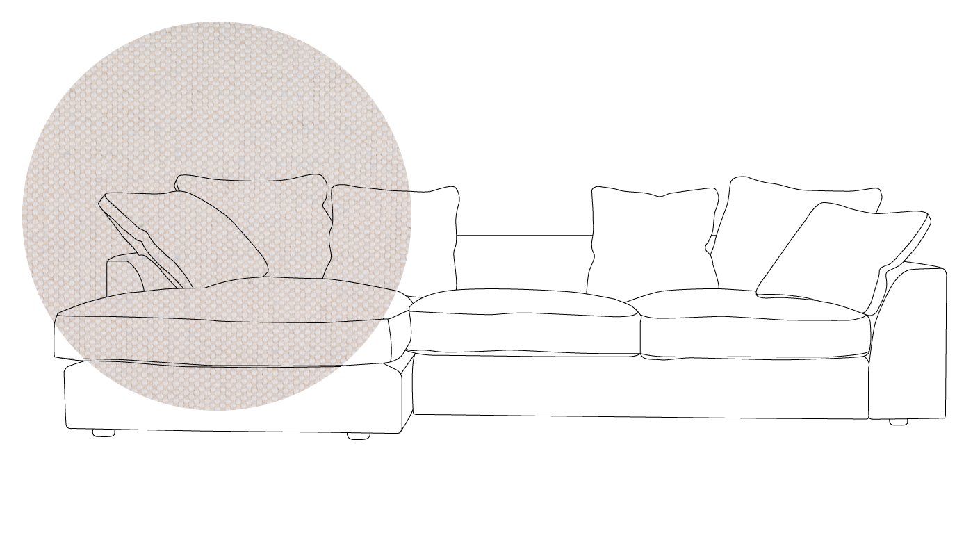 Heal's Cumulus Left Hand Corner Sofa Capelo Linen-Cotton Sea Salt Black Feet