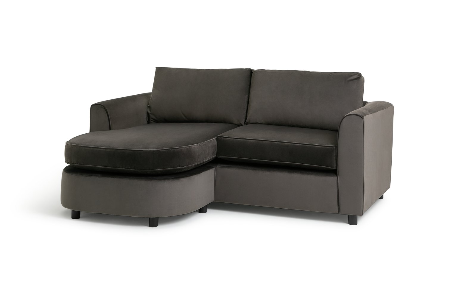 Habitat Reed Reversible Corner Velvet Sofa - Charcoal