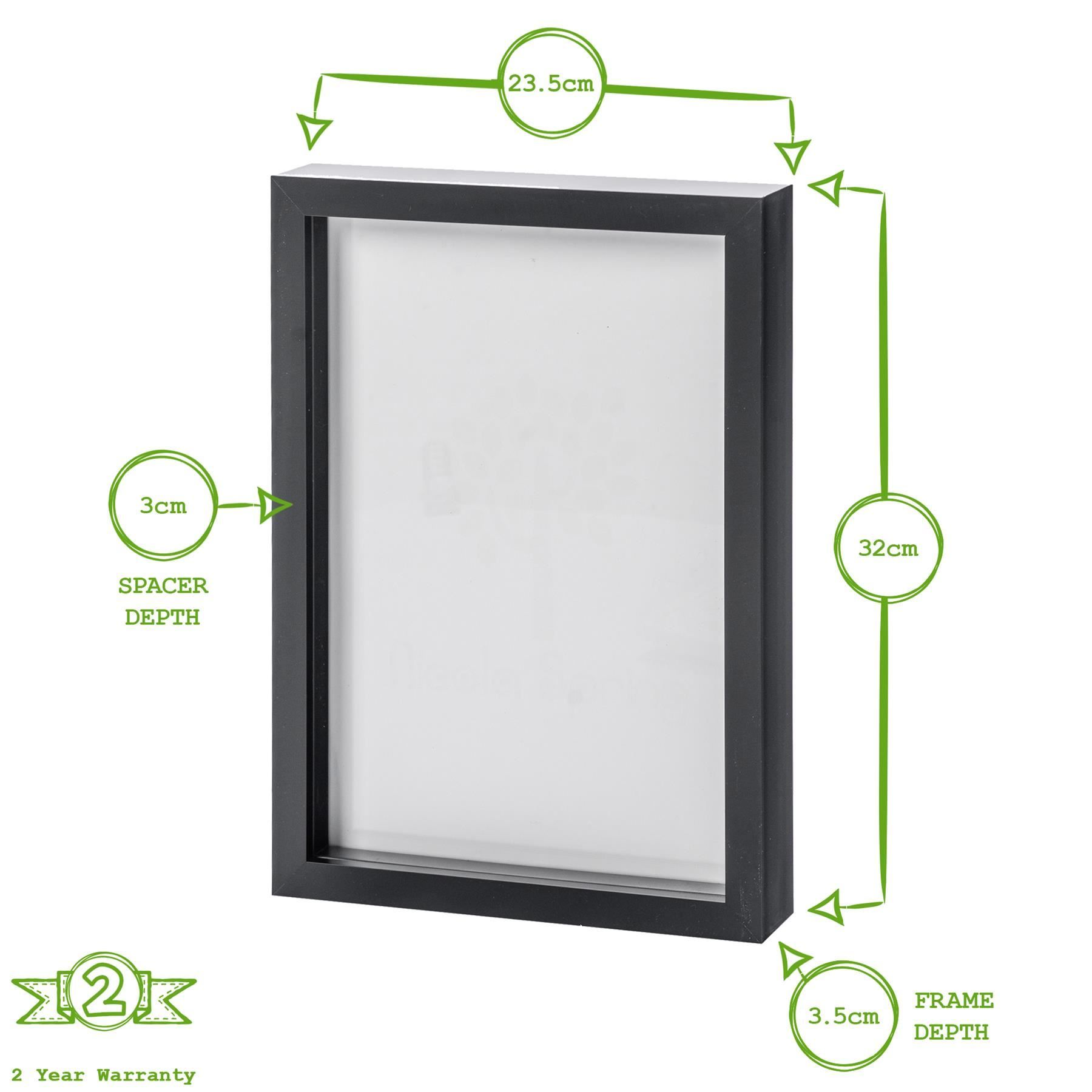 Nicola Spring 3D Box Photo Frames - A4 (8" x 12") - Grey - Pack of 5 in White 4