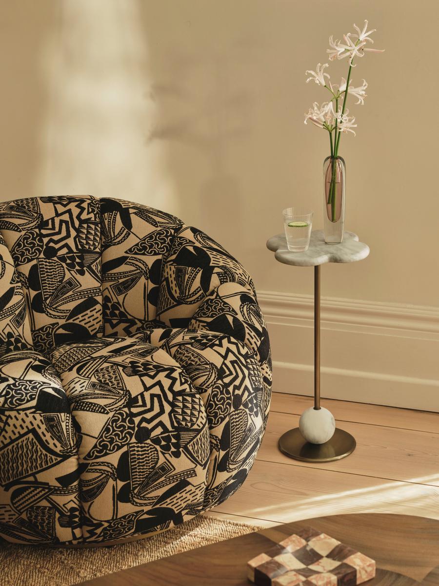 Vito Side Table, Tall, Arabescato Marble