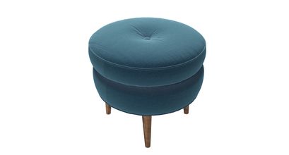 Felix Round Footstool in Seaweed Smart Cotton - sofa.com