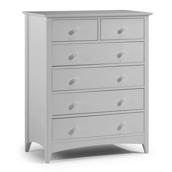Amandes Chest Of Drawers With Six Drawers In Dove Grey Lacquer