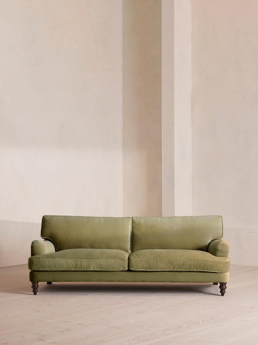 Arundel Four Seater Sofa, Velvet, Lichen