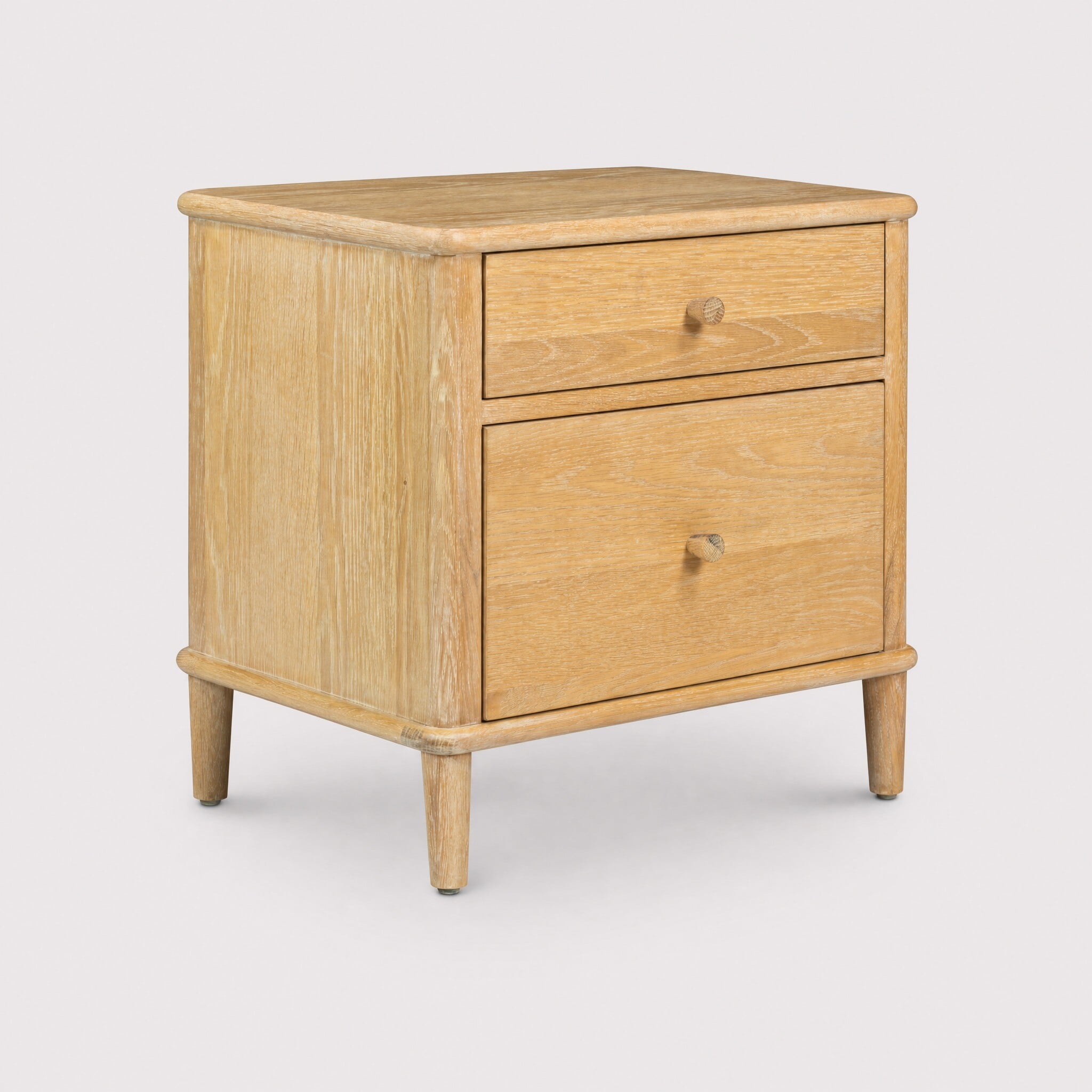 Valla 2 Drawer Bedside Table, Neutral Oak | Barker & Stonehouse