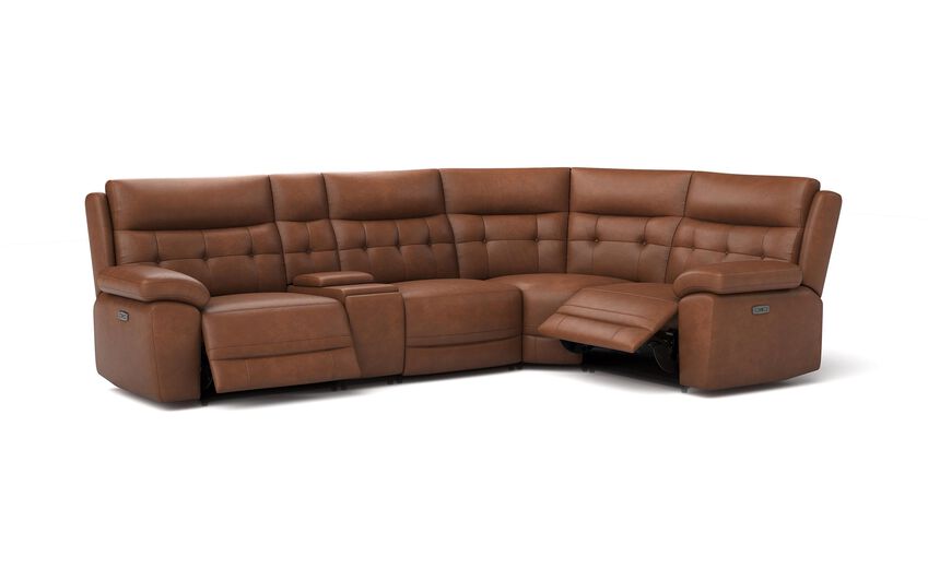 Brown Belford 3 Corner 1 Power Recliner Sofa with Console