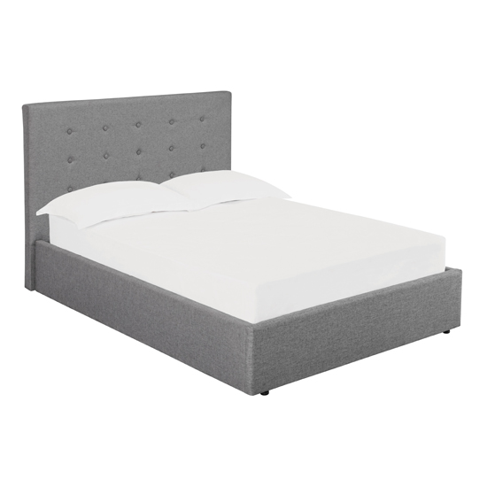 Lucca Linen Fabric King Size Bed In Grey