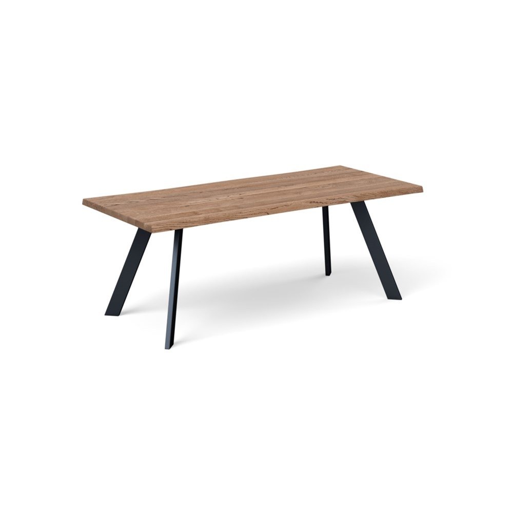 Heal's Madrid Table 280x100cm Smoked Oak Natural Edge Not Filled