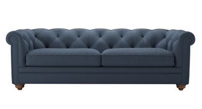 Patrick 3 Seat Sofabed in Midnight Blue Brushed Linen Cotton - sofa.com