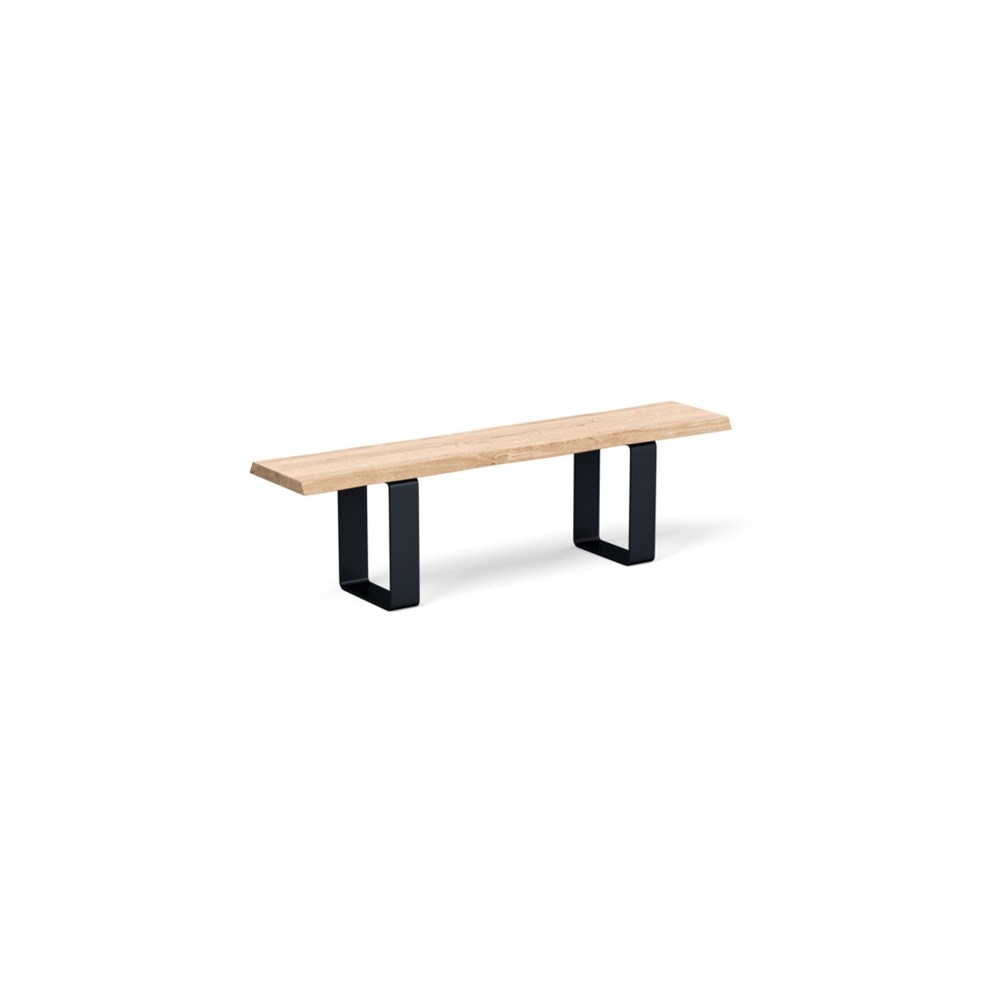 Heal's Prague Bench 160x35cm White Oak Natural Edge Filled