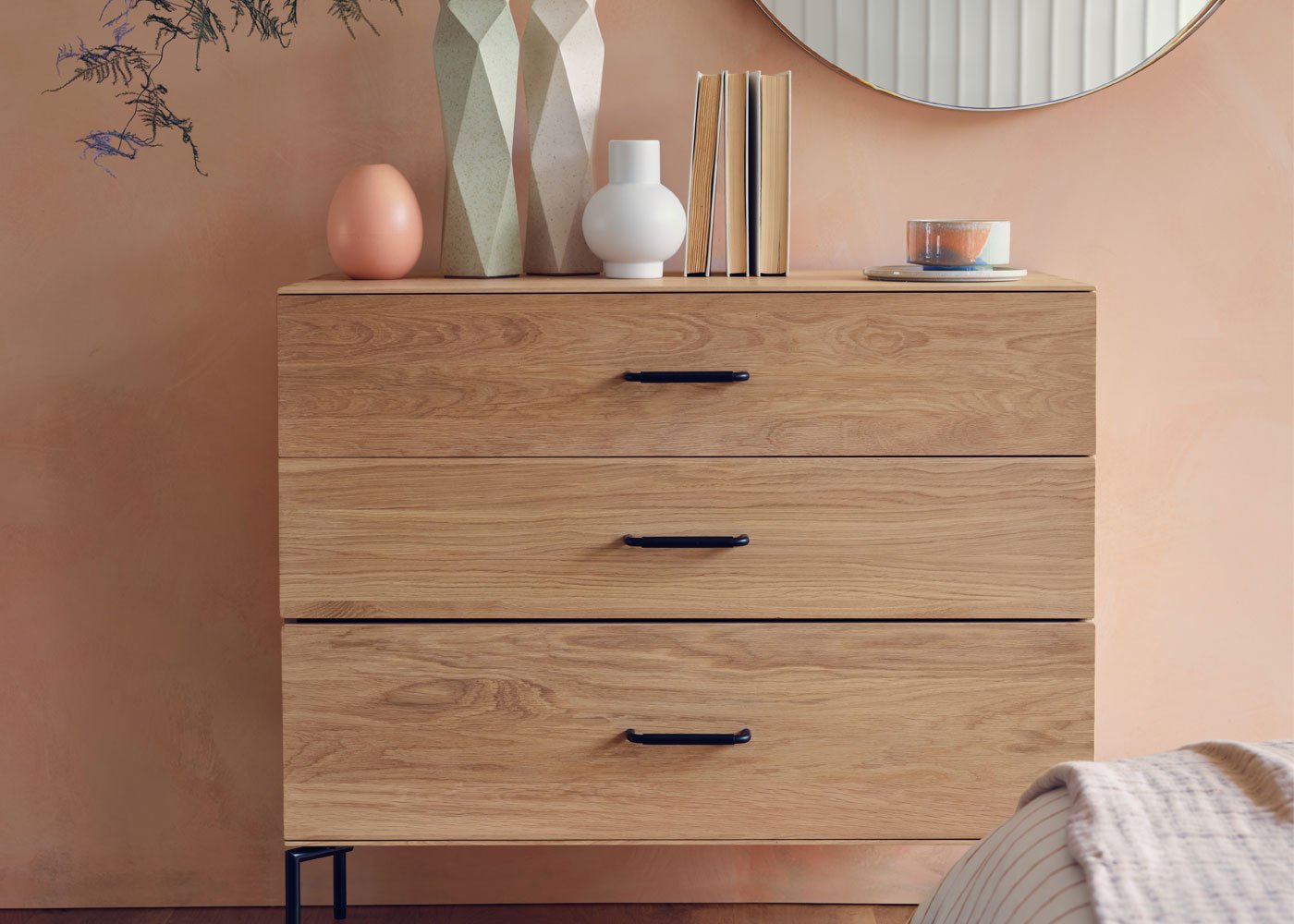 Heal's Marano 3 Drawer Chest Oak