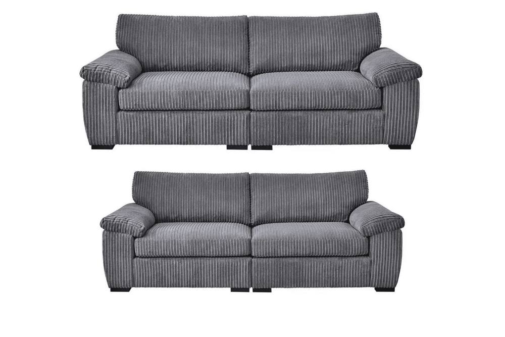 Bliss Furniture Amalfi 3+2 Seater Split Sofa Soft Fabric in Grey