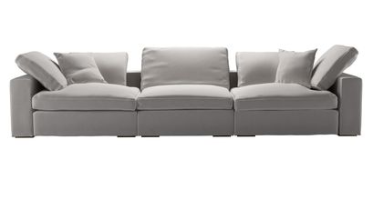 Long Island 3 Seat Sofa in Dove Smart Velvet - sofa.com