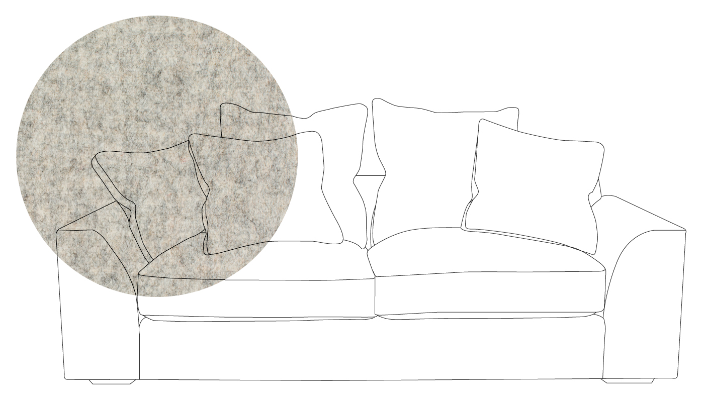 Heal's Cumulus 4 Seater Sofa Melton Wool Limestone Black Feet