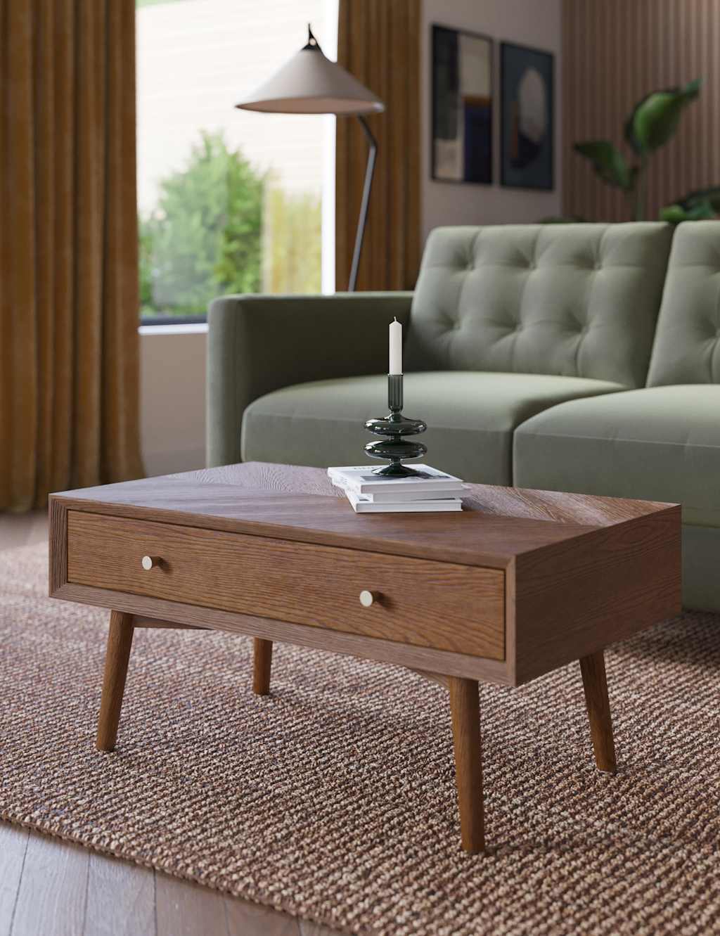 Gallery Direct Monroe Wood Rectangular Coffee Table Brown