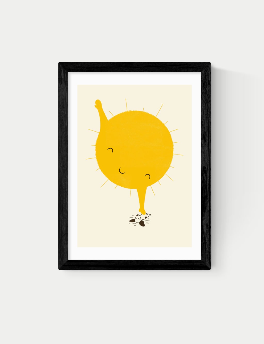 East End Prints Belly Rub Framed Art Black