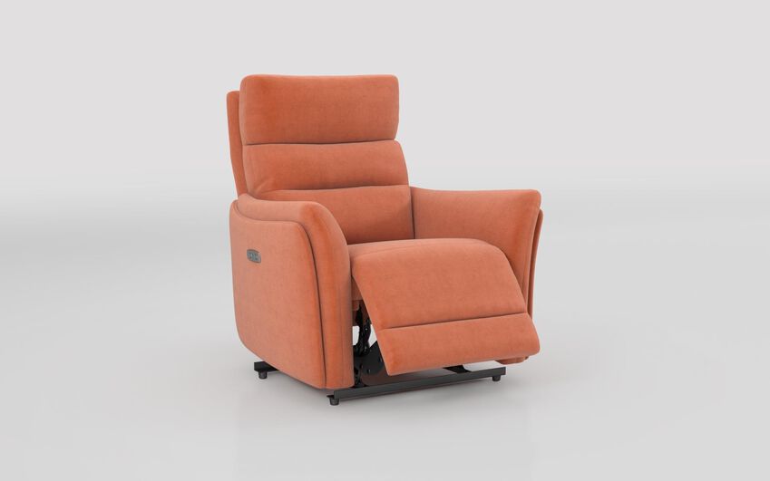 Orange Fabric Cleveley Power Recliner Chair with Power Head Tilt