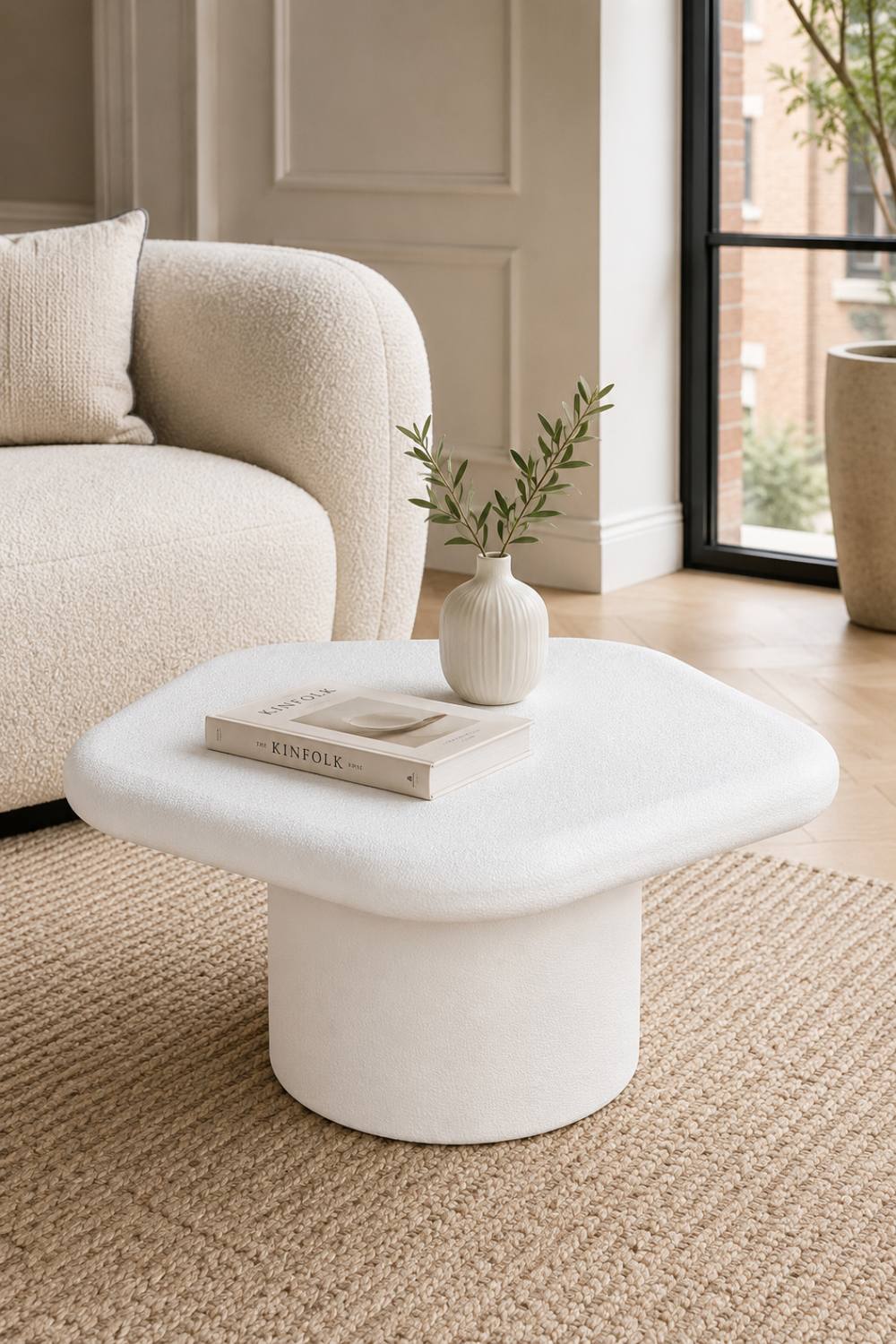 IH Design GEO Pentagon Shape Low Coffee Table in White
