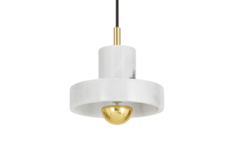 Tom Dixon Stone 1LT Pendant in White - sofa.com