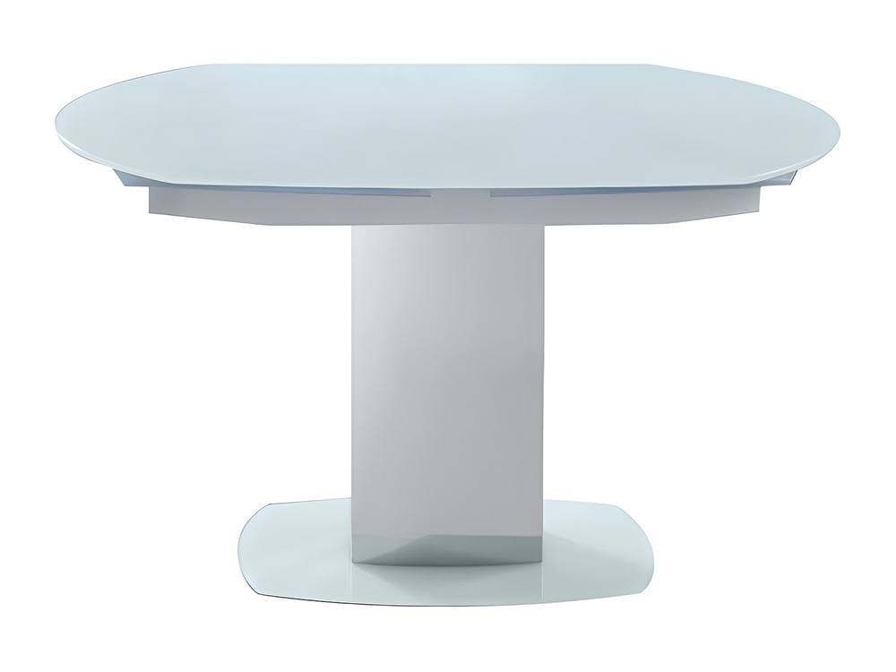Vente-unique Extendable Dining Table - Tempered Glass & Metal - 6 To 8 Seats in White