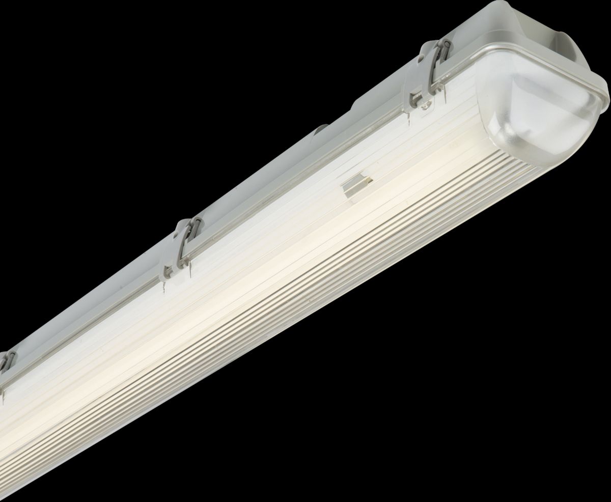 Netlighting 6ft Single HF Non Corrosive Fluorescent Fitting EmergencyV IP65 1x70W in Grey