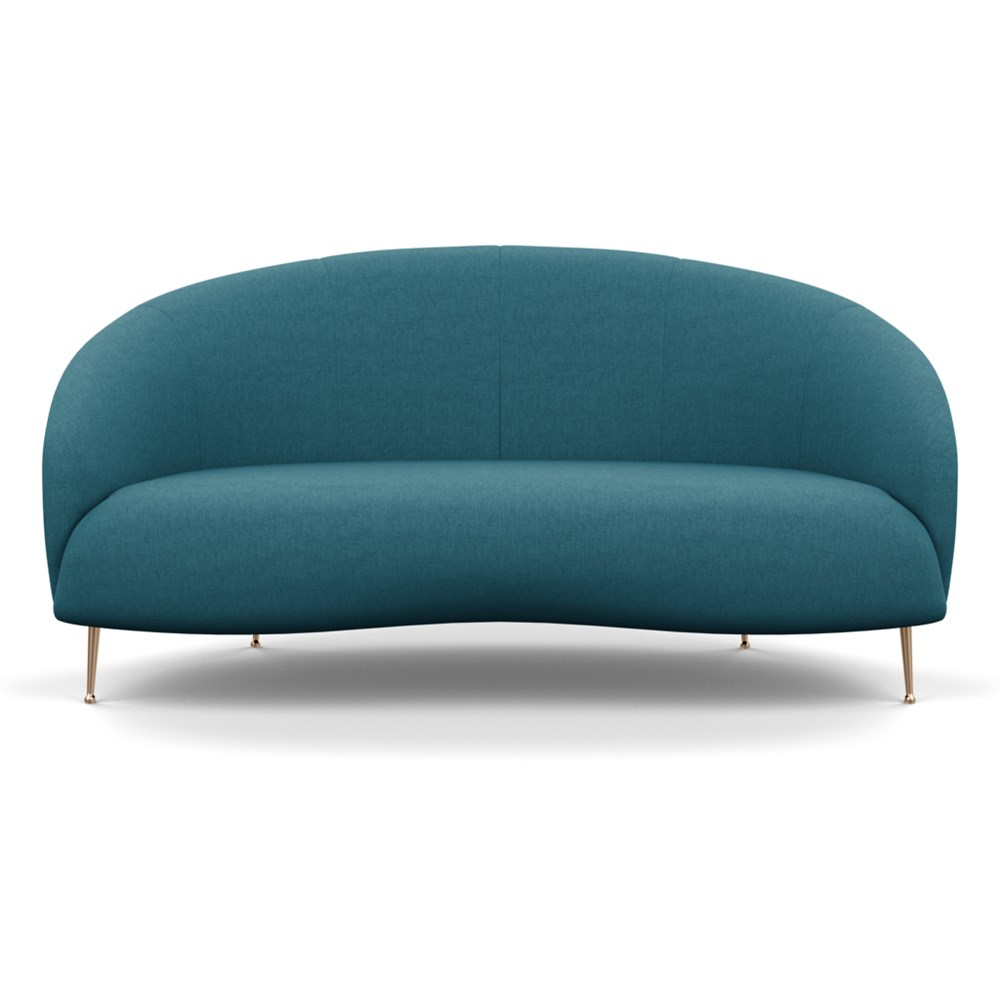 Heal's Bloomsbury 2 Seater Sofa Brushed Cotton Cadet Brass Feet