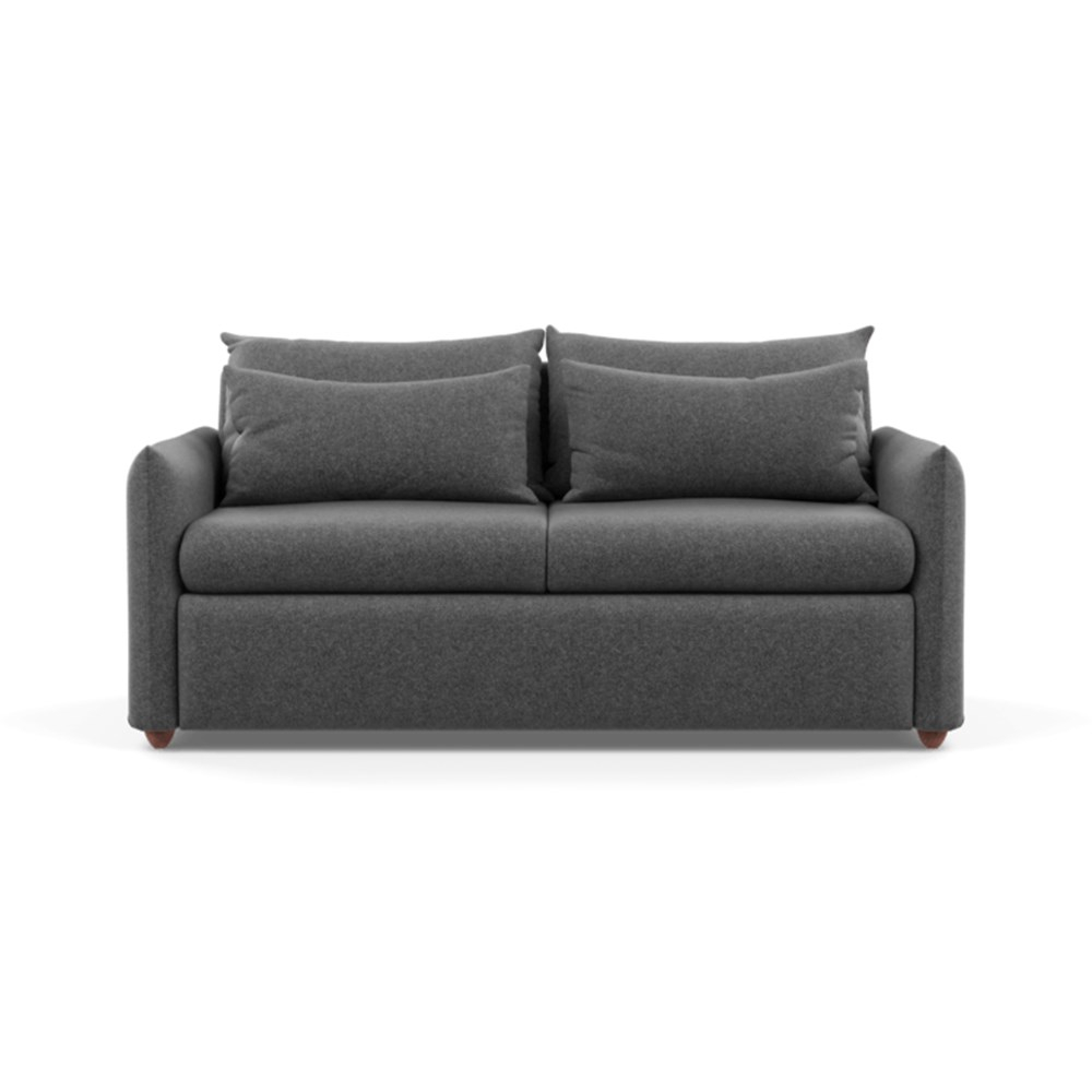 Heal's Pillow Sofa Bed Melton Wool Granite Chestnut Stain Feet