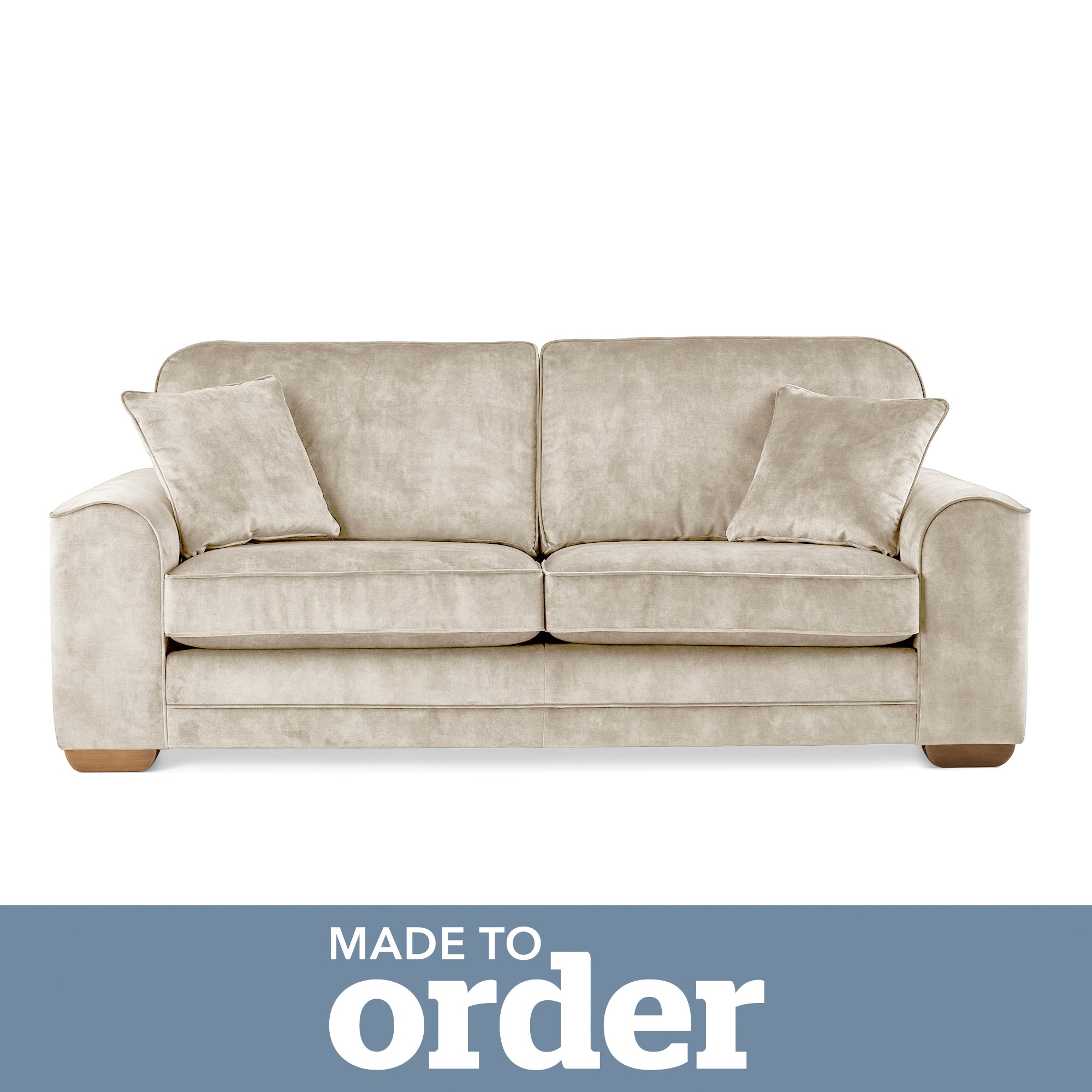 Morello 3 Seater Sofa Slub Velvet Slub Velvet Natural