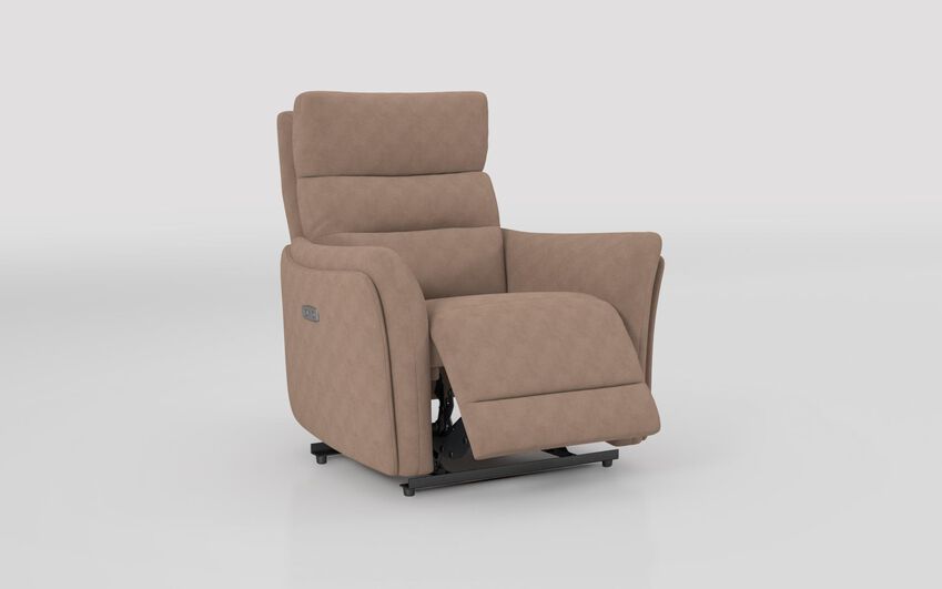 Beige Fabric Cleveley Power Recliner Chair with Power Head Tilt