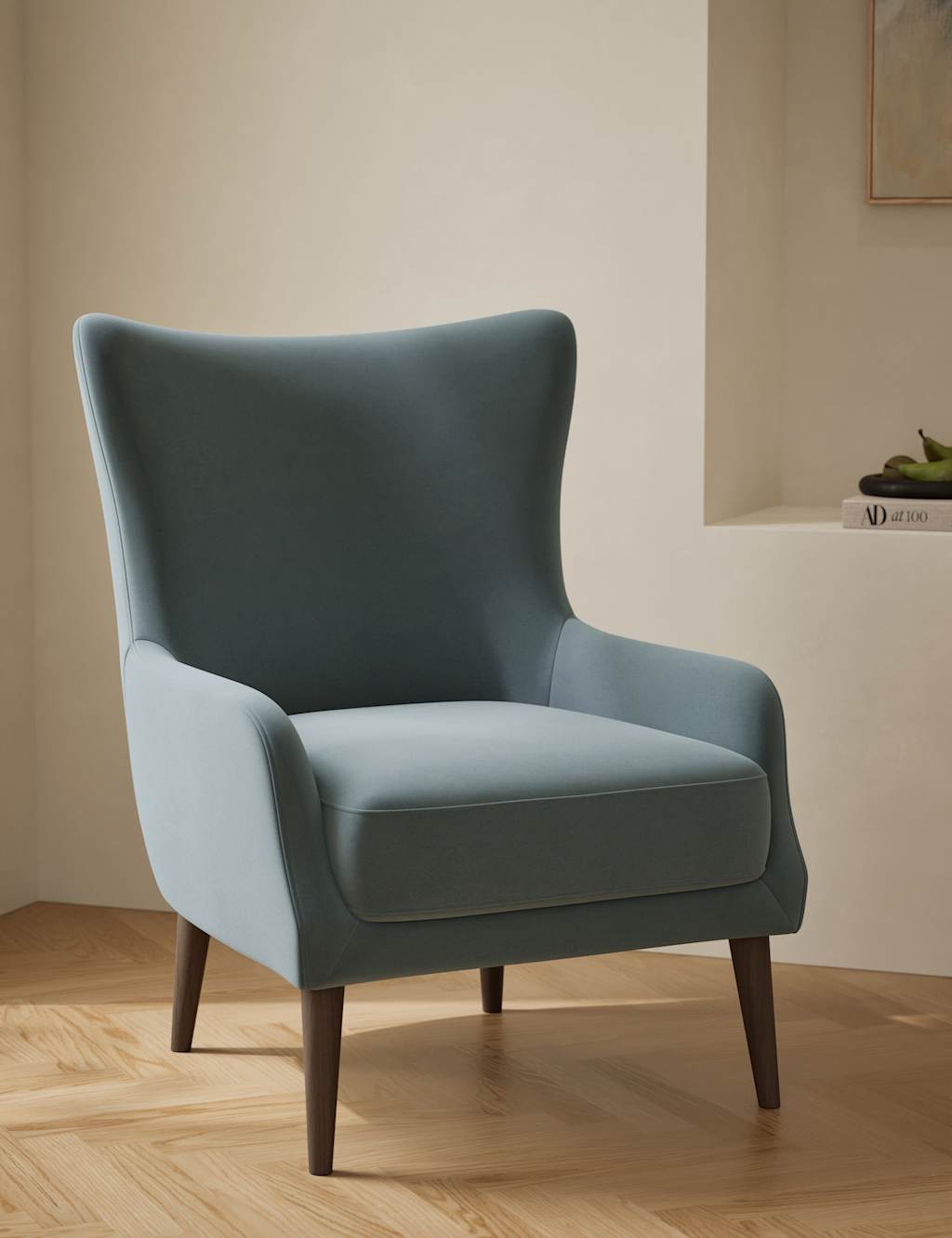 Gallery Direct Harriet Velvet Accent Chair Light Blue