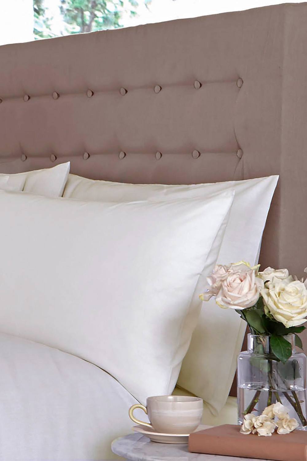 Martex Ivory Bolster Pillowcase Cotton Percale - Sestina 100% Cotton Bolster