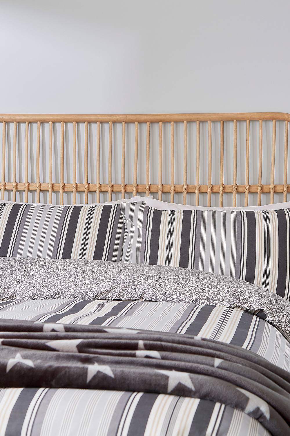 Helena Springfield 'Beach House Stripe' Cotton Duvet Cover Set in Grey 2
