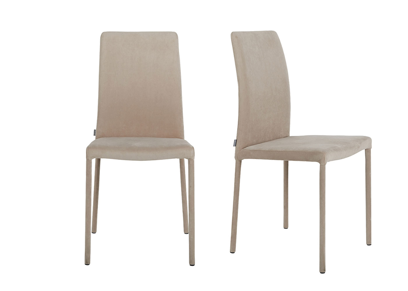 Heal's Bronte Pair of Dining Chairs Plush Velvet Platinum