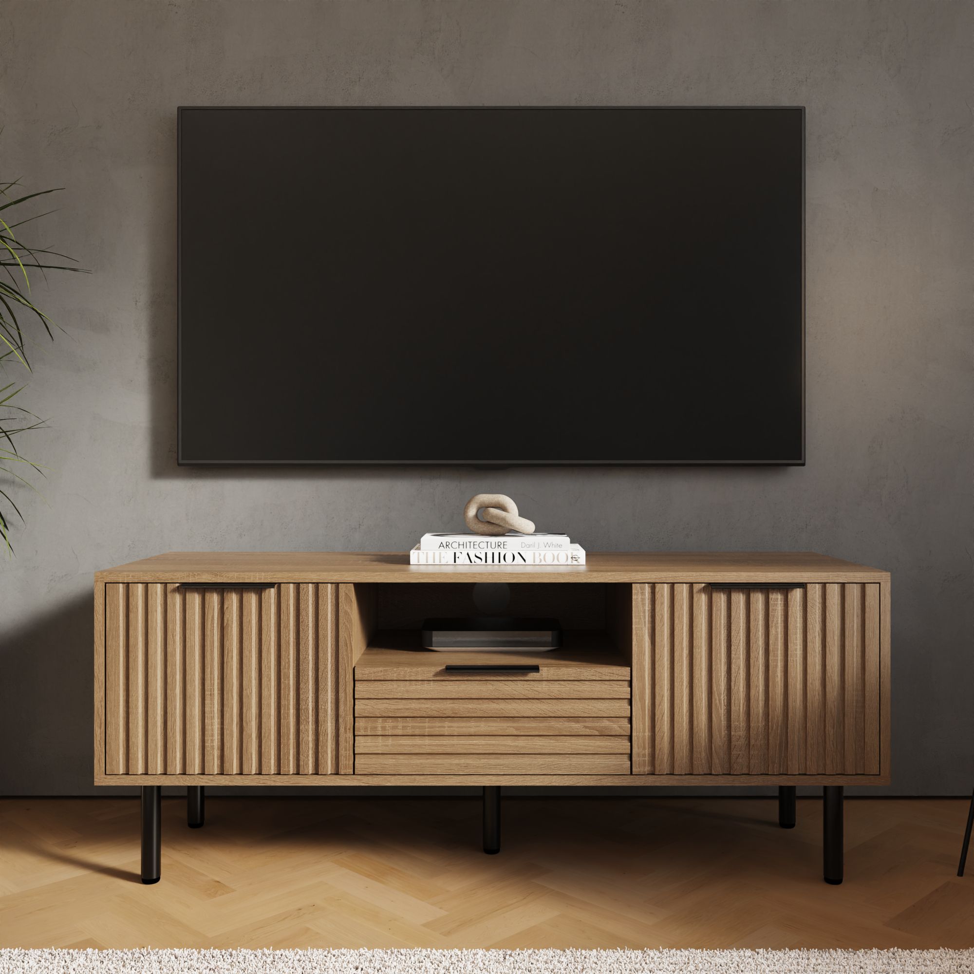 GFW Nervata TV Unit in Light Oak