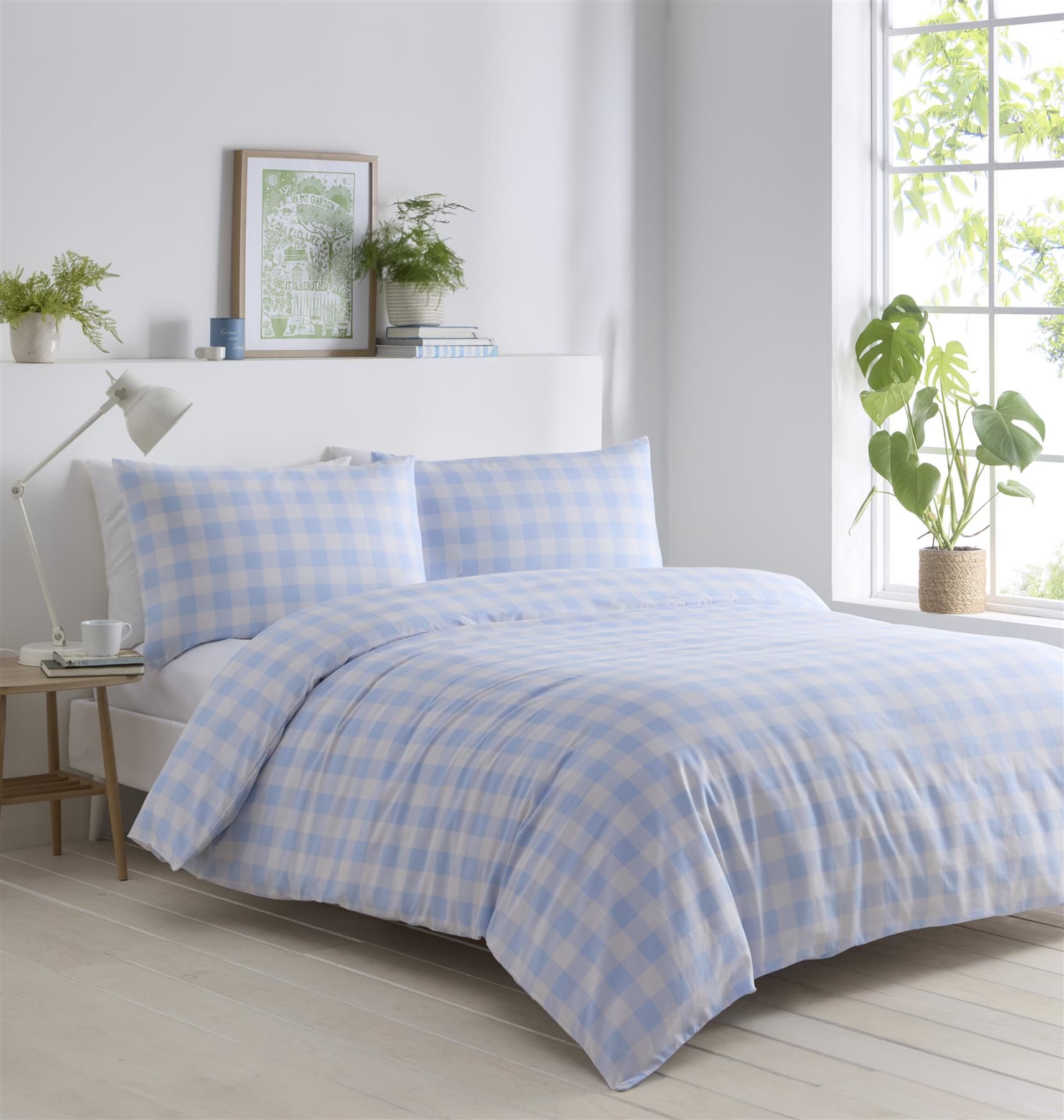 Portfolio Living Gingham Duvet Cover Set in Blue