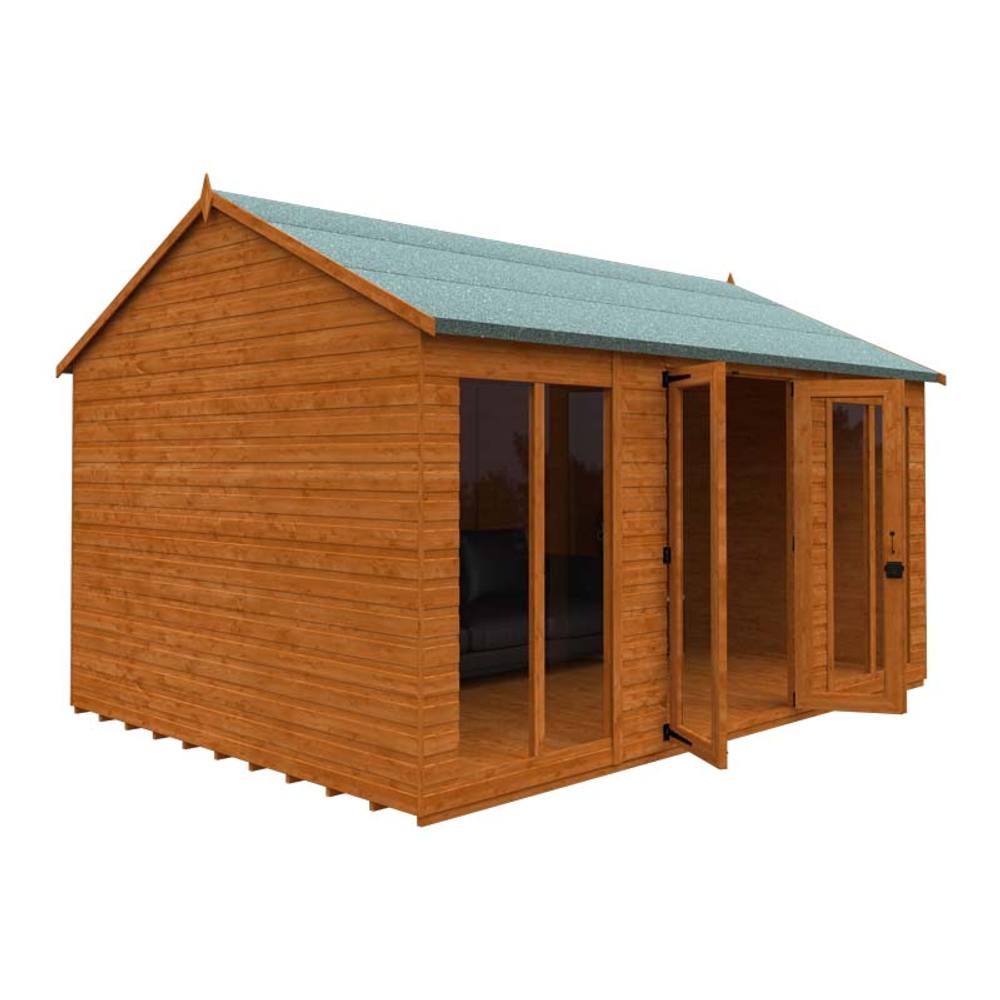 Buttercup Farm 14x10 Full Pane Workman Apex 12mm Shed - L415 x W295 x H268.5 cm in Burnt Orange