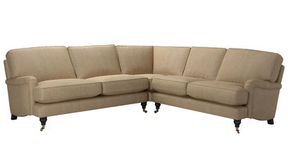 Bluebell Asym. Crn: LHF 2.5 Seat w RHF 2 Seat in Flax Pure Belgian Linen - sofa.com