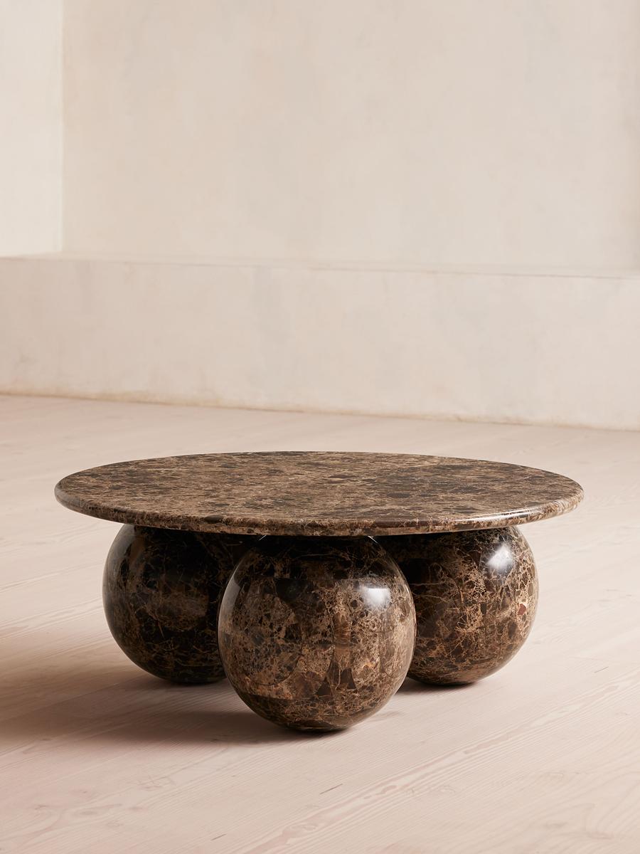 Oxley Coffee Table, Dark Emperador Marble