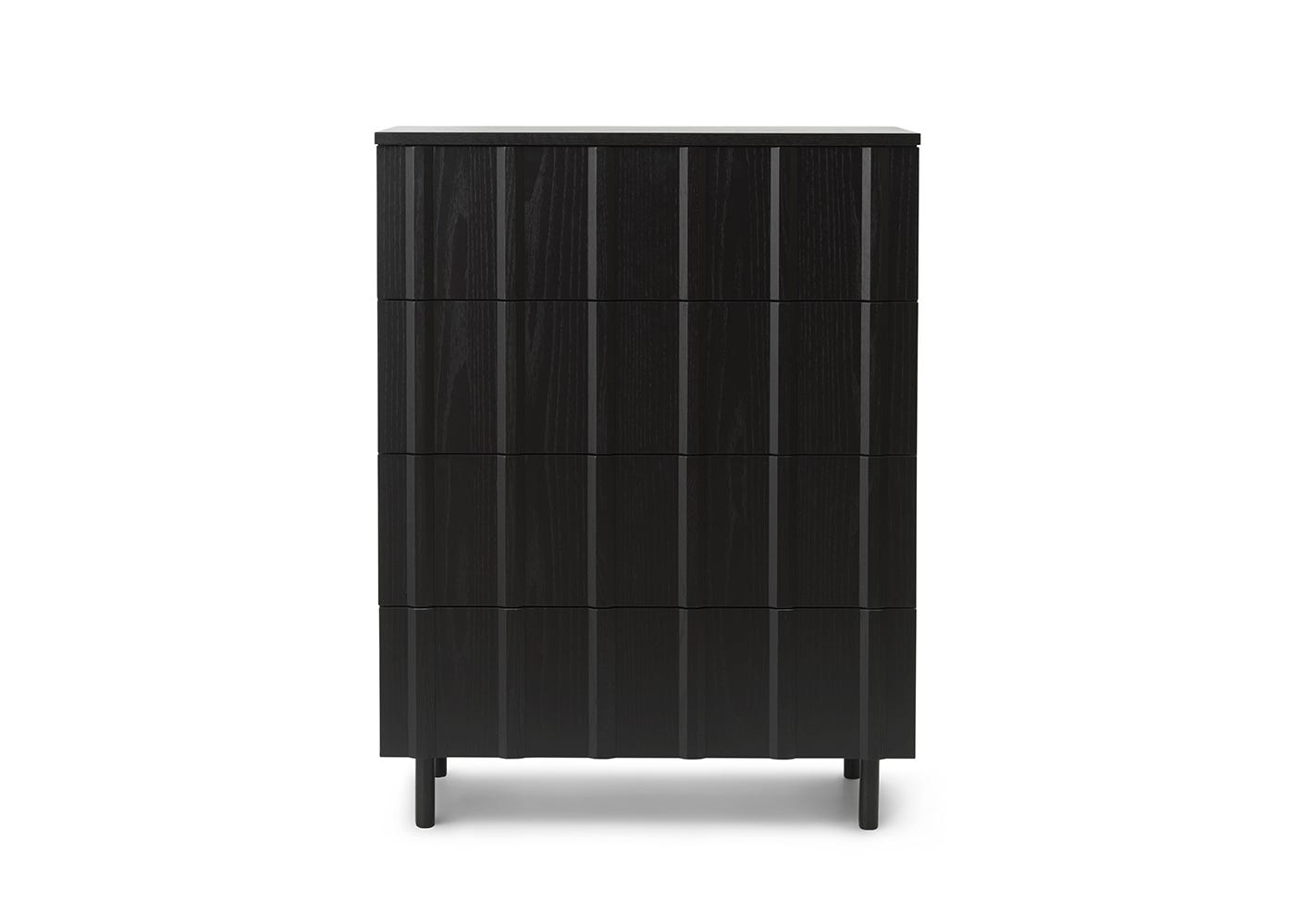 Normann Copenhagen Rib Dresser 4 Drawers Soft Black