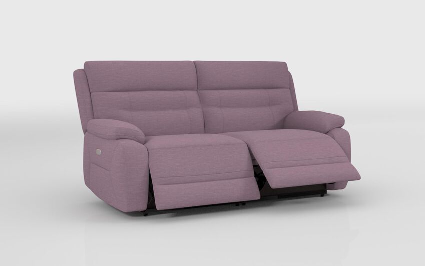Purple Fabric Fenton 3 Seater Power Recliner Sofa