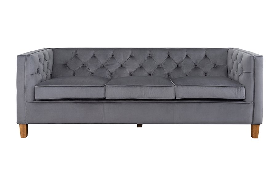 Miasto 3 Seater Sofa Storm Grey Velvet