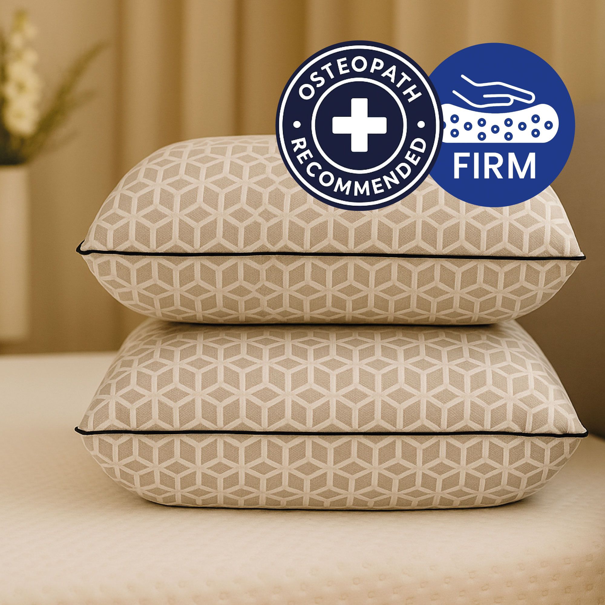 Brightr Sleep Eclipse 2 pack Best Firm Pillow for Back & Neck Pain Relief - Adjustable Orthopedic Memory Foam Pillow for Side & Back Sleepers in Grey