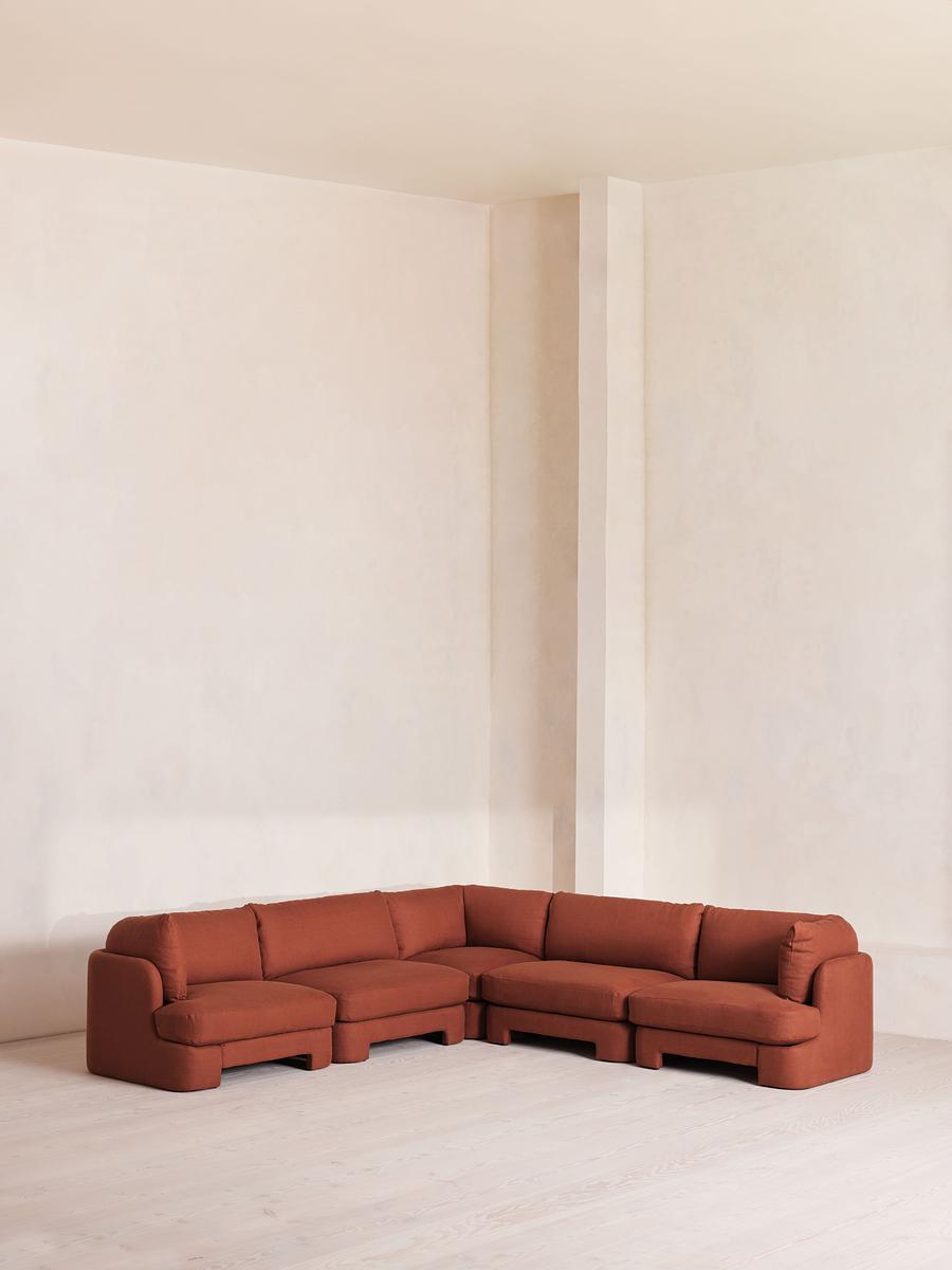 Odell Deeper Sit Modular Sofa, Corner Sofa, Linen, Sienna