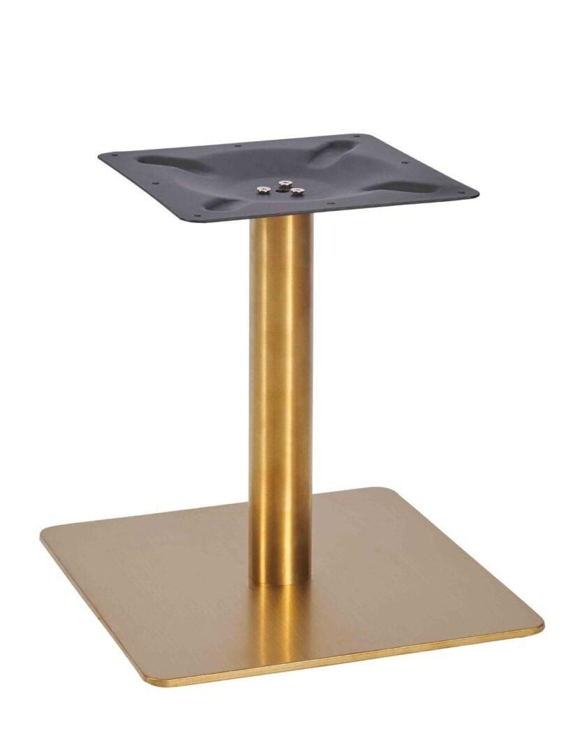 netfurniture Zavon Brass Steel Square Table Base Poseur Height in Bronze