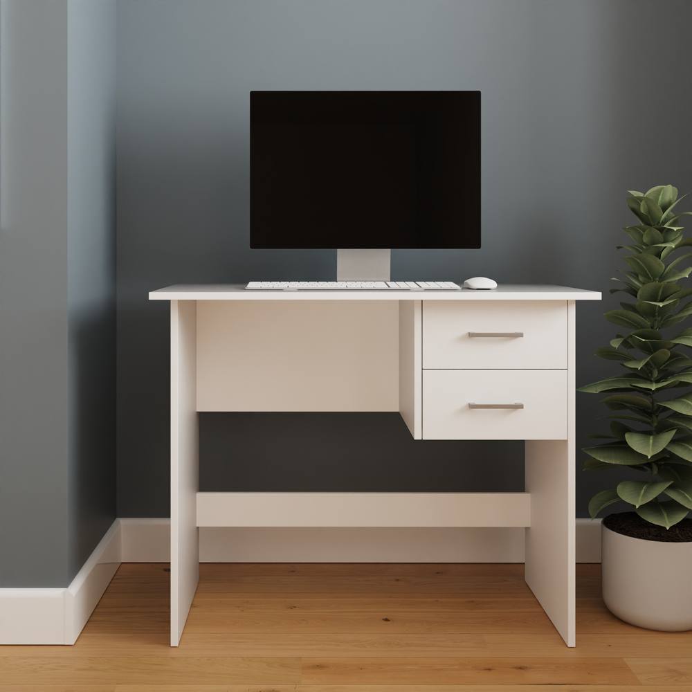 GFW Bailey 2 Drawer Desk in White